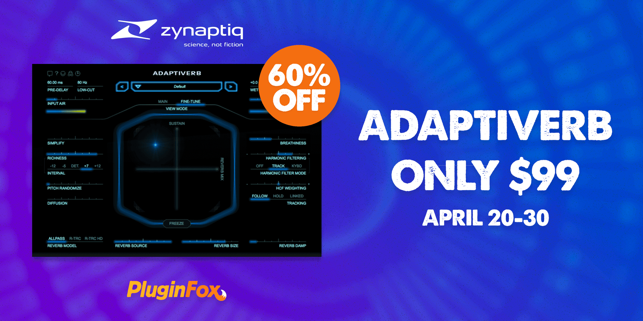 Zynaptiq Adaptiverb Sale - April 20-30