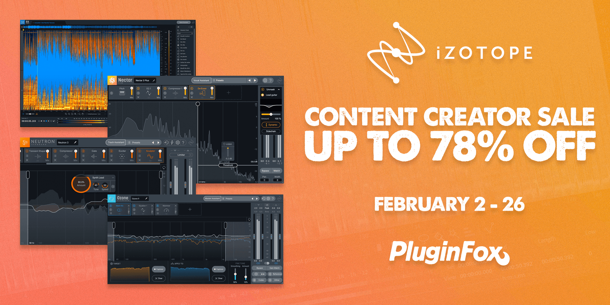 iZotope Content Creator Sale - Feb 2-26