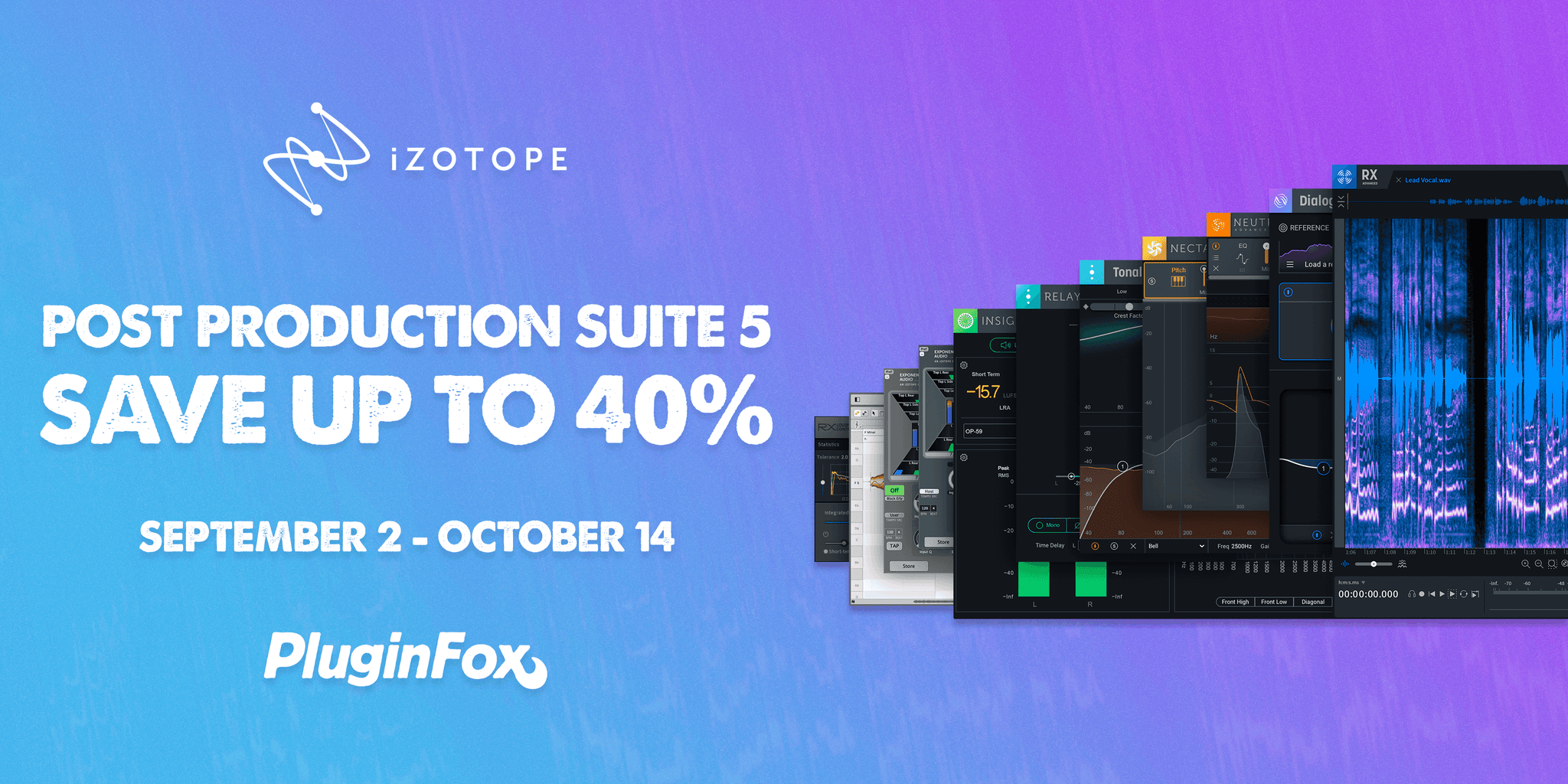 iZotope RX Post Production Suite 5 Launch Sale - Sept 2 - Oct 14