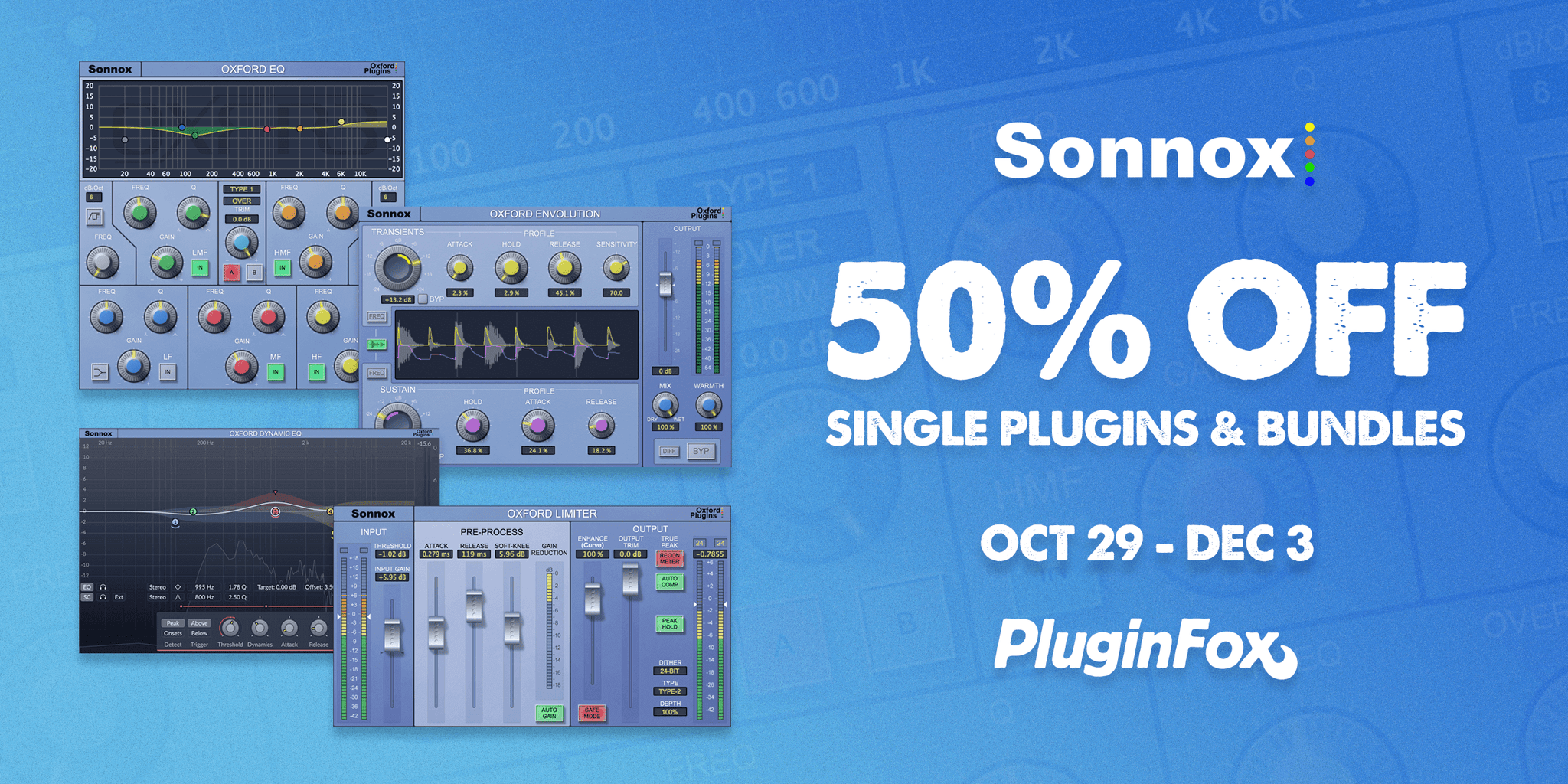 Sonnox November Sale - 50% off - Oct 29 - Dec 3