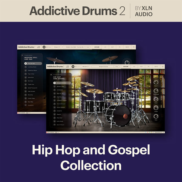 XLN Audio Addictive Drums 2 Hip-Hop and Gospel Collection • PluginFox
