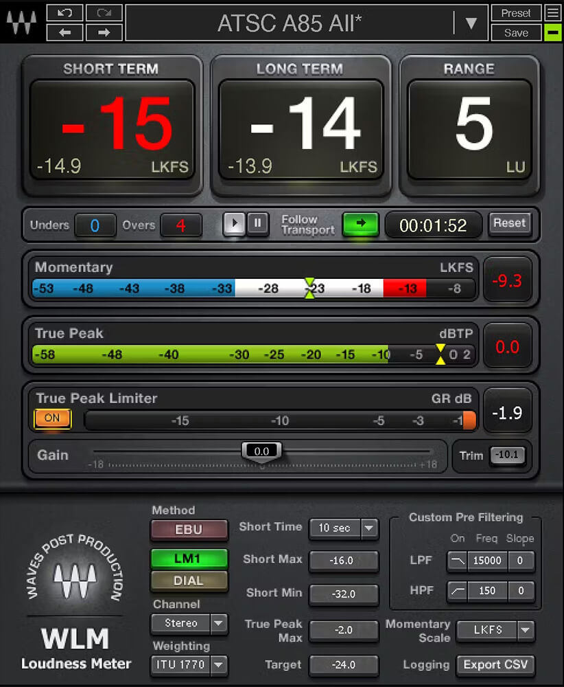 Waves WLM Plus Loudness Meter