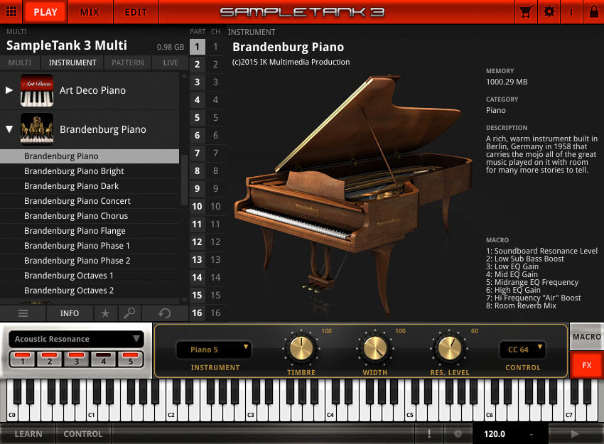 IK Multimedia Brandenburg Piano Virtual Instruments PluginFox