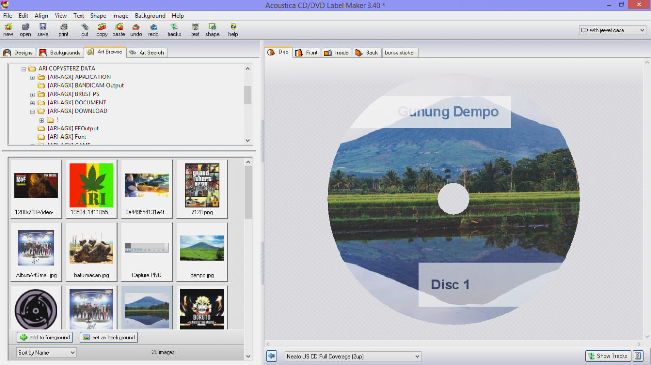 Acoustica CD/DVD Label Maker Duplication PluginFox