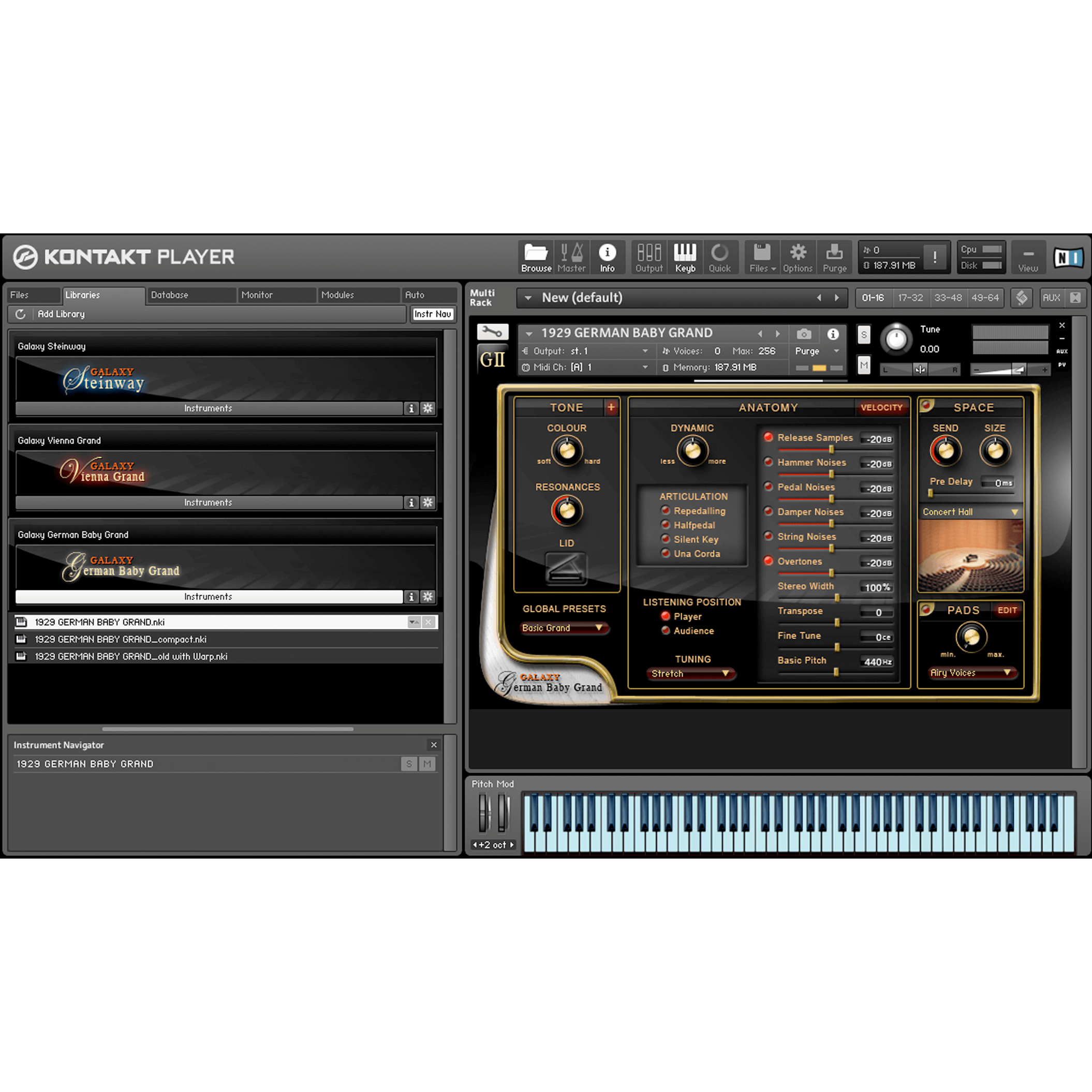 Galaxy vintage d piano deals