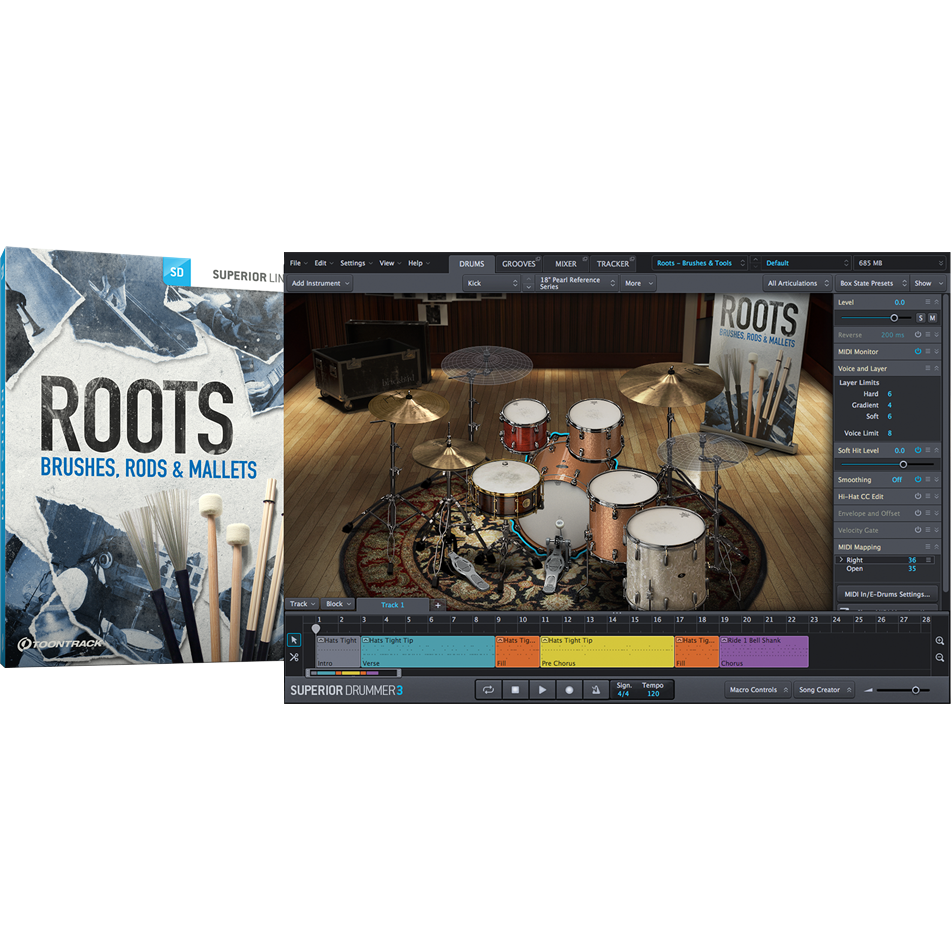 Toontrack SDX: Roots - Brushes, Rods & Mallets